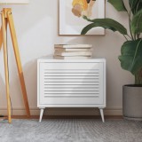 Fehér tömör fenyőfa lamellás szekrényajtó 39,5 x 59,4 cm