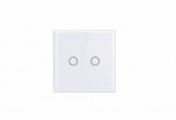 Fehér üveg 2 körös érintő villanykapcsoló