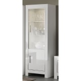 Fehér vitrines szekrény LED-világítással, 1 ajtós – LM Modena Day