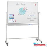 Fehértábla forgatható kétoldalas mágneses, 100x150cm, zománcozott, antomikrobiális, Premium line Franken