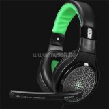 Fejhallgató - H8323 (mikrofon, 3.5mm jack, hangerőszabályzó, nagy-párnás, 1.8m kábel, fekete-zöld) (MARVO_H8323_GN)