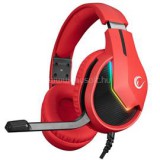 Fejhallgató - MAGE (7.1, mikrofon, USB, hangerőszabályzó, nagy-párnás, piros, LED) (RAMPAGE_36133)