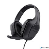 Fejhallgató, mikrofonnal, gaming, TRUST "GXT415 Zirox", fekete