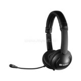 Fejhallgató - MiniJack Chat Headset Saver (mikrofon; 3,5mm jack; hangerő szabályzó; 1,8m kábel; fekete) (SANDBERG_326-15)