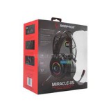 Fejhallgató - Miracle-X5 RGB (PS4/PC, 7.1, mikrofon, USB, hangerősz., nagy-párnás, 2.2m kábel, fekete) (RAMPAGE_32898)