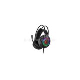 Fejhallgató - RM-K27 X-JAMMER (7.1, mikrofon, 3,5 mm Jack, hangerőszabályzó, nagy-párnás, fekete, RGB LED) (RAMPAGE_34516)