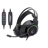 Fejhallgató - RM-K9 PALADIN  RGB (7.1, mikrofon, USB, hangerőszabályzó, nagy-párnás, 2,2m kábel, fekete) (RAMPAGE_32731)