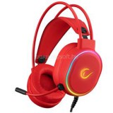 Fejhallgató - ROGUE (7.1, mikrofon, USB, hangerőszabályzó, nagy-párnás, piros, LED) (RAMPAGE_35132)
