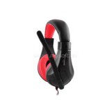 Fejhallgató - SN-R2 (mikrofon, 3.5mm jack, hangerőszabályzó, nagy-párnás, 2.2m kábel, fekete-piros) (RAMPAGE_14257)