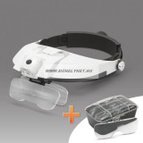 fejpántos nagyító LED világítással dupla lencsével