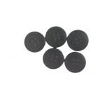 Fekete 4 lyukú műanyag gomb - 18 mm