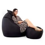 Fekete ALL IN Kültéri XXL Babzsákfotel Garnitúra