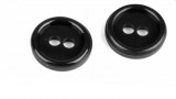 Fekete apró 2 lyukú műanyag inggomb csomag - 10 mm