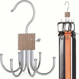 Fekete Fa Blokk Akasztó Övekhez - Praktikus Tárolómegoldás