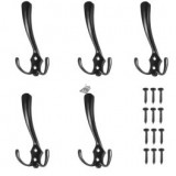 Fekete fali fogas, akasztó, 5 db