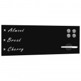 Fekete, falra szerelhető mágneses üvegtábla 60 x 20 cm