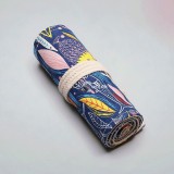 Fekete feltekerhető tolltartó iskolai és irodai használatra