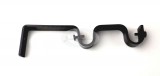 Fekete színű hajlított fém karnistartó konzol - 2 rudas
