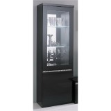 Fekete vitrines szekrény LED-világítással, 1 ajtós – LM Roma Cromo Day