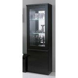 Fekete vitrines szekrény LED-világítással, 1 ajtós – LM Roma Day