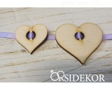 Felfűzhető fa szív, vízszintes