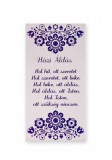Feliratos hűtőmágnes, Házi áldás, lila