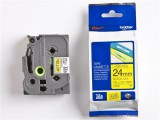Feliratozógép szalag, 24 mm x 8 m, BROTHER, TZe-651 sárga-fekete (QPTTZ651)