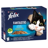 Félix Felix Fantastic Halas Válogatás tonhallal, lazaccal, tőkehallal, lepényhallal 12 x 85 g