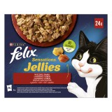 Félix Felix Sensations Jellies Házias válogatás aszpikban nedves macskaeledel 4 x (24 x 85 g)