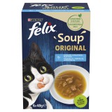 Félix Felix Soup Original Halas Válogatás tőkehallal, lepényhallal, tonhallal 6 x 48 g