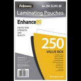 FELLOWES laminálógéphez fényes meleglamináló fólia 80 mikron, A4 (IFW53129) (IFW53129)