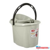 Felmosó vödör 12 literes műanyag kicsavaró kosárral szürke_UP601