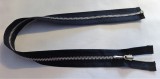 Fém bontható cipzár - húzózár, sötétkék színű, 40 cm hosszú
