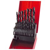 fémfúró klt. HSS; 19db, 1-10mm, (fémdobozos)