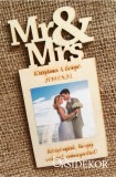 Fényképes fa hűtőmágnes, Mr&Mrs