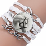 Fényképes lovas karkötő (fehér)