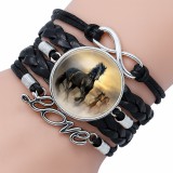 Fényképes lovas karkötő (fekete)