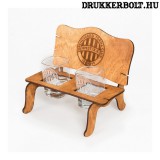 Ferencváros pálinkás pad Fradi poharakkal