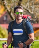 Férfi túrapóló - kék Sötétkék S méret