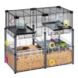 Ferplast Multipla Hamster Crystal Nera Gabbia hörcsög, egér birodalom 72,5x37,5x62cm (57007617)