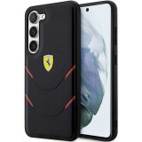 Ferrari FEHCS23SPBAK Samsung Galaxy S23 S911 fekete keménytok forró bélyegző vonalak