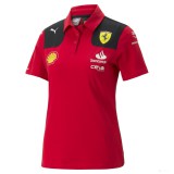 Ferrari galléros póló, Puma, csapat, női, piros, 2023