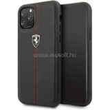 Ferrari GEN iPhone 11 függőlegesen csíkozott fekete kemény bőrtok (FEHDEHCN61BK)