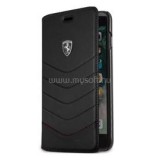 Ferrari Heritage iPhone 7 Plus tűzdelt valódi bőr kinyitható fekete tok (FEHQUFLBKP7LBK)