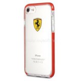 Ferrari iPhone 7 átlátszó fényes piros tok (FEGLHCP7RE)