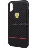 Ferrari On-Track racing iPhone X/XS karbon és puha gumi tok (FESBOHCPXBK)