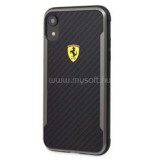 Ferrari SF Racing Shield Iphone XR nyomott karbon hatású fekete tok (FESPCHCI61CBBK)