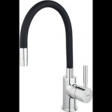 Ferro BZA4B Zumba Mosogató Csaptelep, Álló, Flexibilis - Forgatható, Egykaros, Fekete (BZA4B)