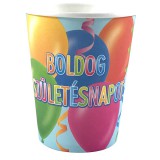 Festa Boldog születésnapot feliratos, 6 darabos papírpohár - 250 ml