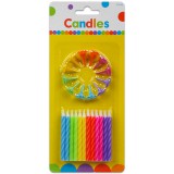 Festa Színes születésnapi gyertya 24 darabos 12 db tartóval